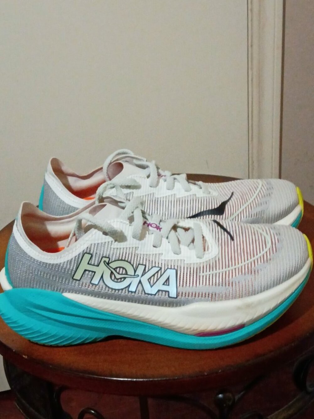 Hoka Mach X 2 1155120 FCO Road Running Shoes Frost Electric Aqua Women Size 7B
